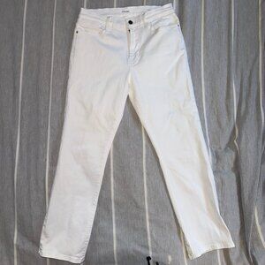 Frame Le High Straight Jeans in White